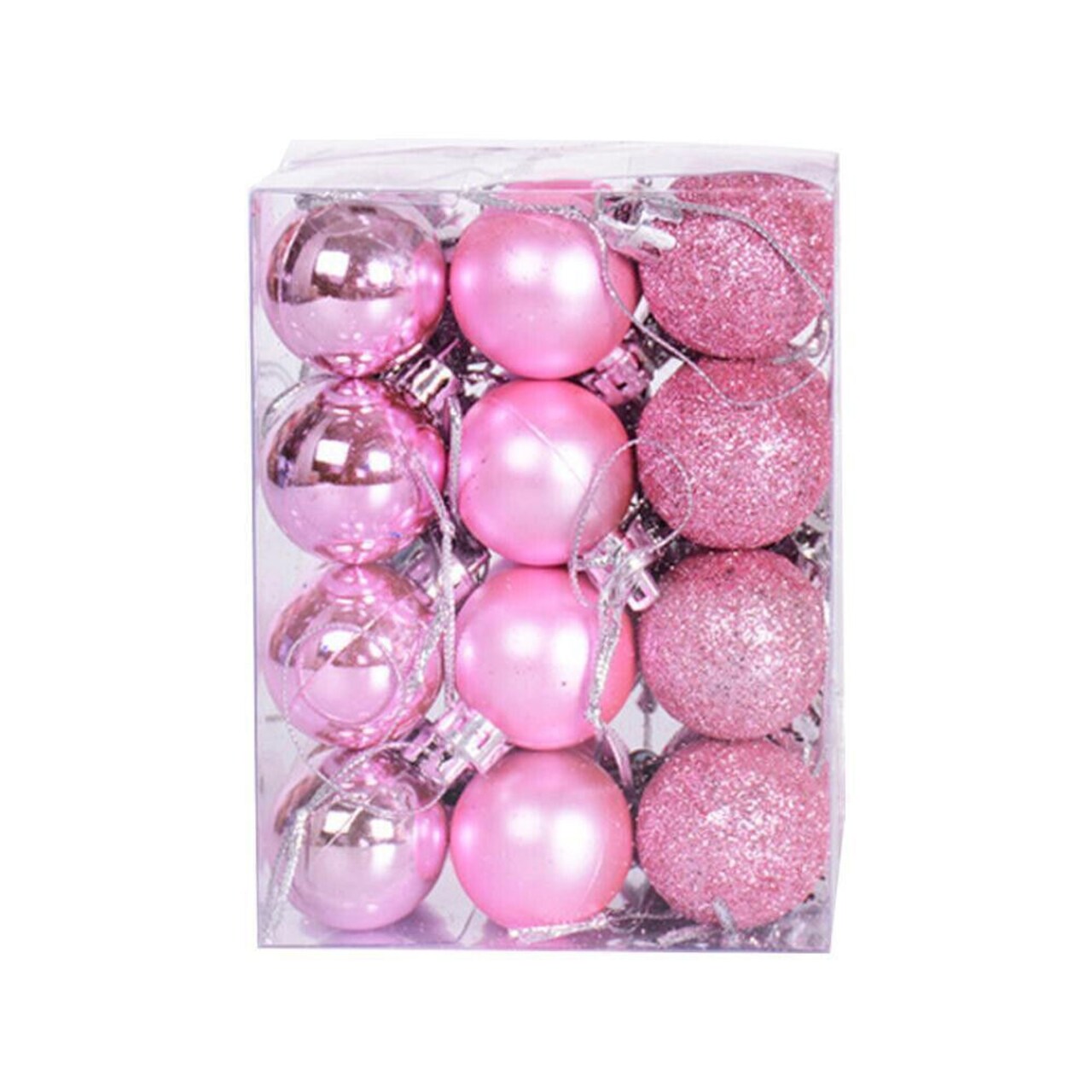 24pcs Mini Shatterproof Christmas Tree Ball Ornaments Shiny and Glitter